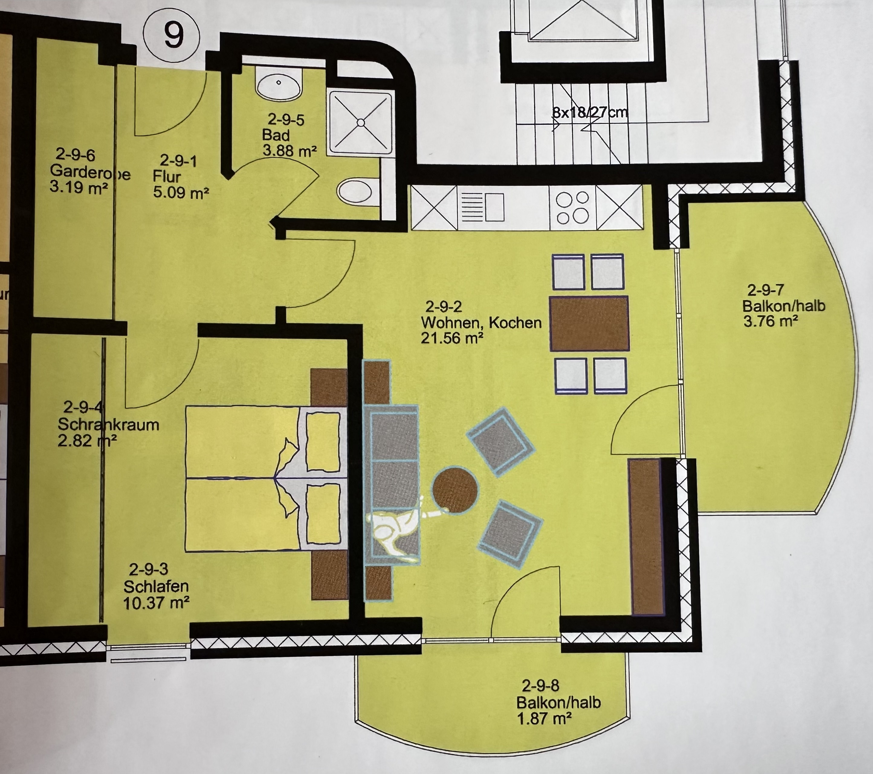 Grundriss der Wohnung 2.09